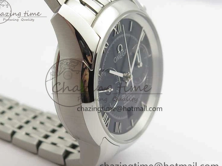 0402 De Ville Chronograph SS OMF 1:1 Best Edition Black Dial On SS Bracelet A Attractive 8150